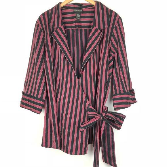 Lane Bryant Tops - LANE BRYANT blouse 22 24 black fuchsia stripe t409